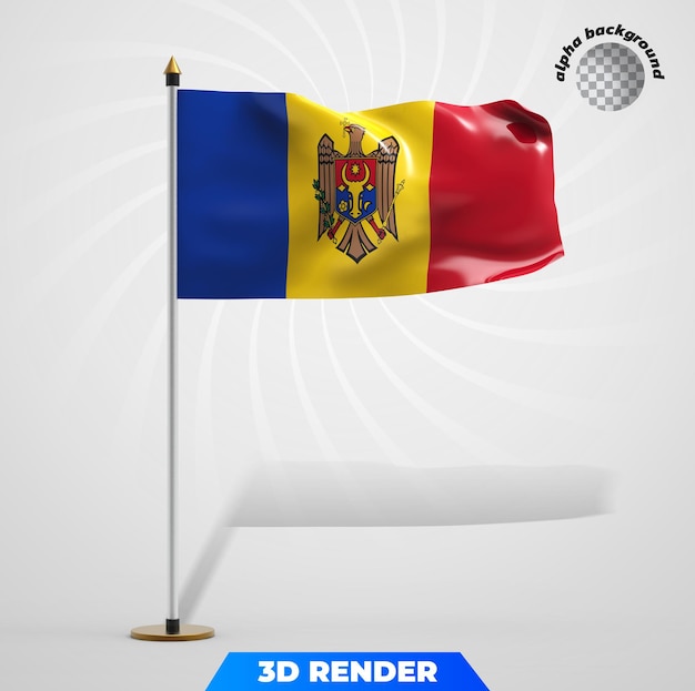 PSD vlag van moldavië 3d-rendering