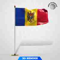 PSD vlag van moldavië 3d-rendering