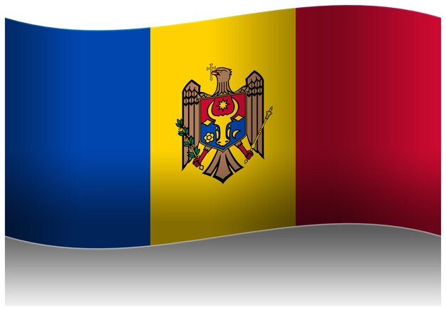 PSD vlag van moldavië 3d