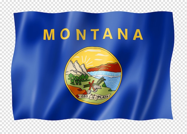 Vlag van montana verenigde staten zwaaien banner collectie 3d illustratie