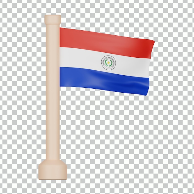 PSD vlag van paraguay 3d pictogram