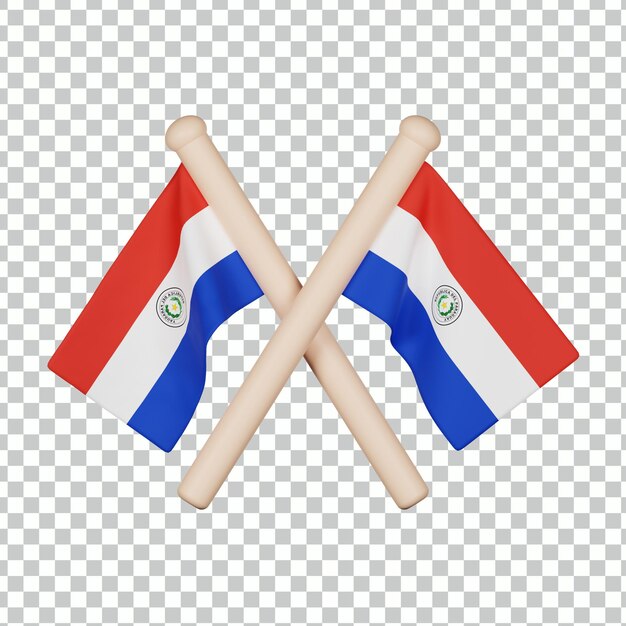 PSD vlag van paraguay 3d pictogram