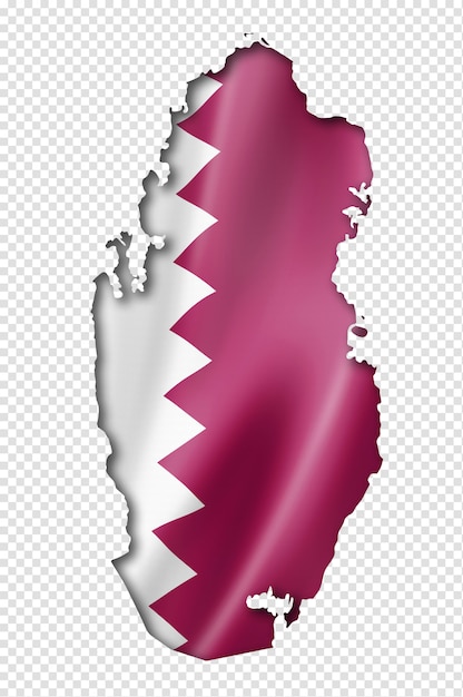 Vlag van Qatar kaart