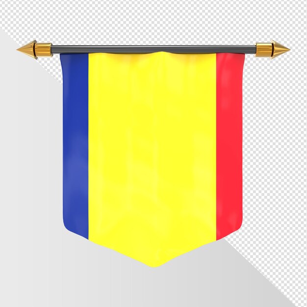 PSD vlag van roemenië render 3d render