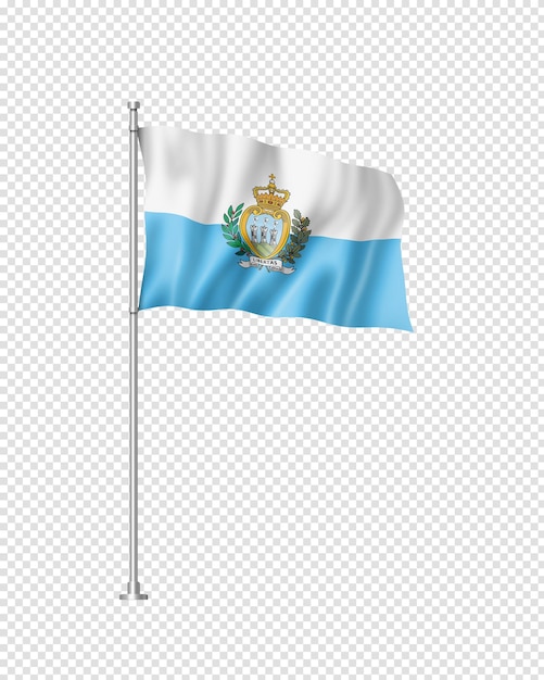 Vlag van San Marino geïsoleerd op wit