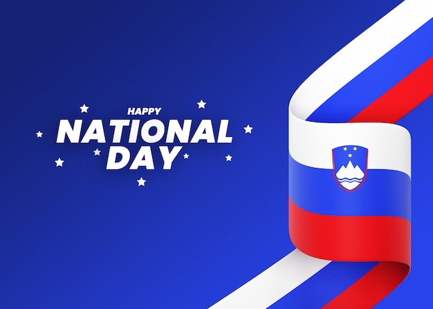 Vlag van slovenië ontwerp nationale onafhankelijkheidsdag banner bewerkbare tekst en achtergrond