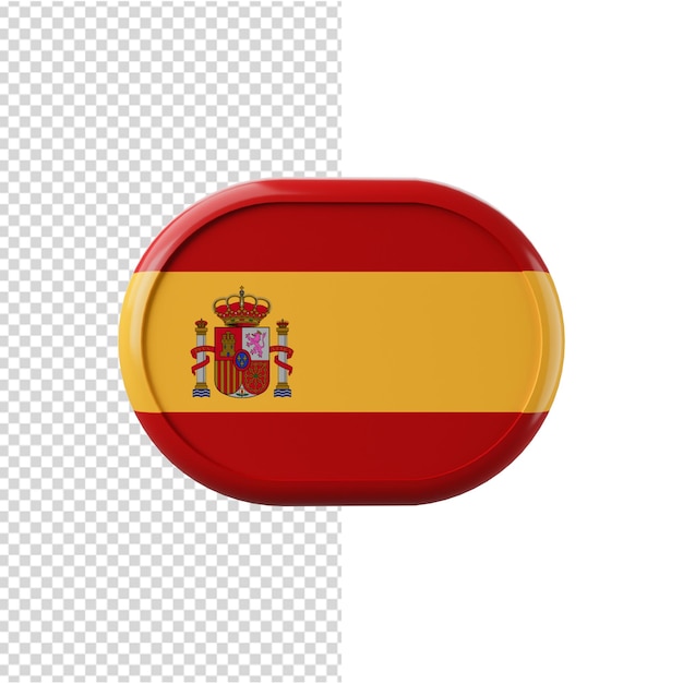 PSD vlag van spanje 3d spanje vlag symbool spaanse vlag 3d illustratie spanje vlag 3d illustratie