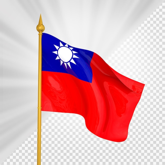 PSD vlag van taiwan 3d render