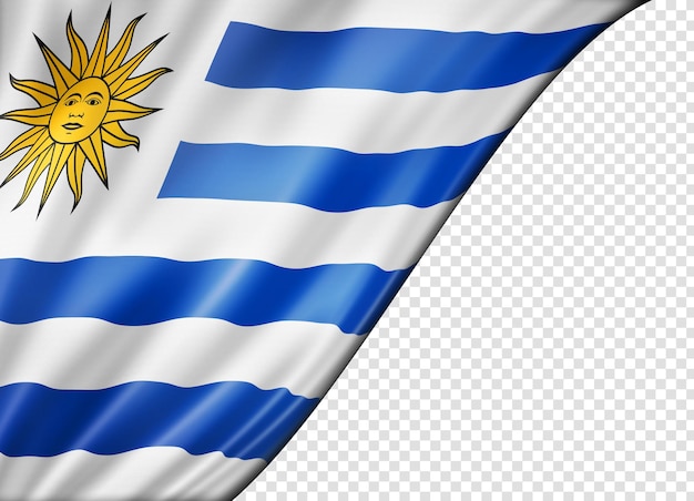 Vlag van uruguay geïsoleerd op wit horizontale panoramische banier