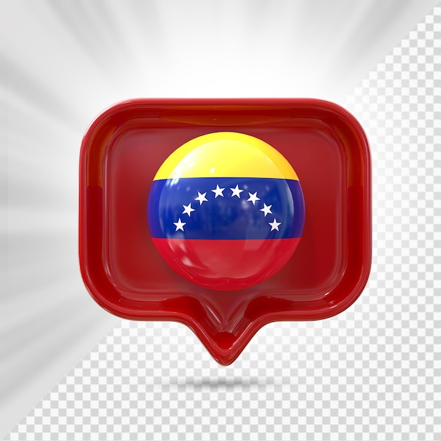 PSD vlag van venezuela pictogram 3d render