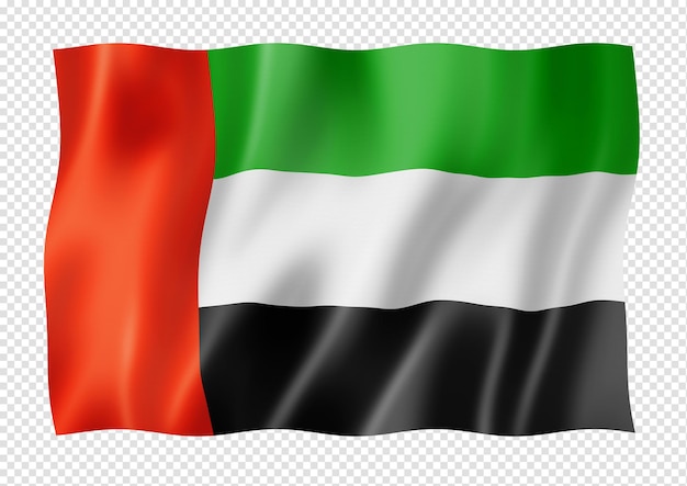 Vlag van Verenigde Arabische Emiraten geïsoleerd op wit