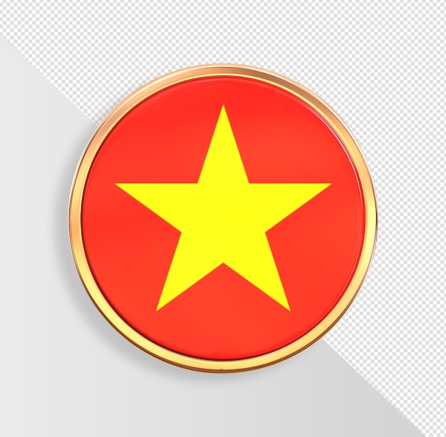 Vlag van Vietnam in rond frame