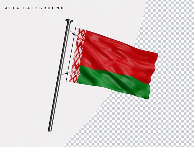 Vlag van Wit-Rusland van hoge kwaliteit in realistische 3d render