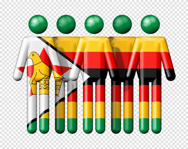 Vlag van zimbabwe op stokcijfer