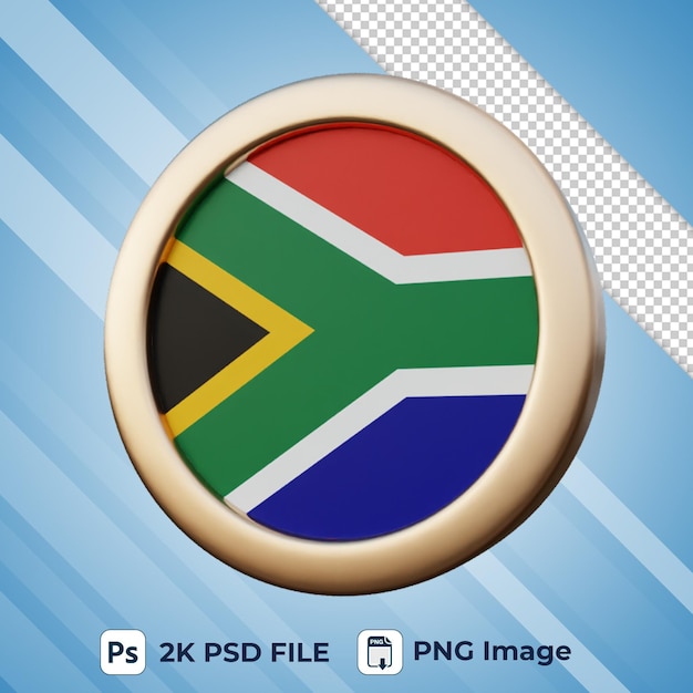 PSD vlag van zuid afrika 3d