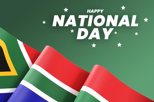 Vlag van zuid-afrika ontwerp nationale onafhankelijkheidsdag banner bewerkbare tekst en achtergrond