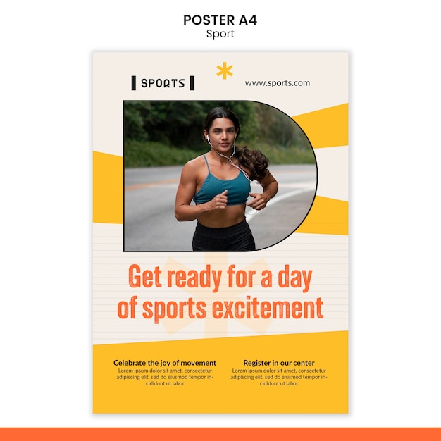 PSD vlak ontwerp sport workout poster sjabloon