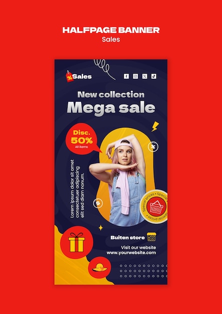 Vlak ontwerp verkoop discount sjabloon
