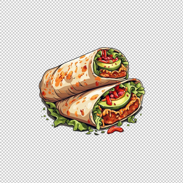 PSD vlakke logo burritos geïsoleerde achtergrond geïsoleerd