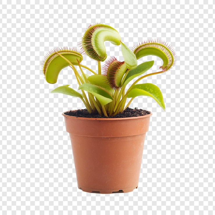 PSD vleesetende kruikplant in een terracotta pot