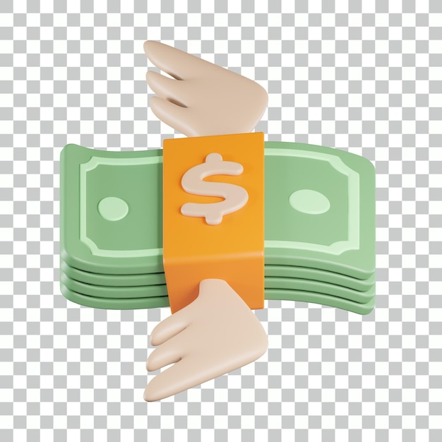 PSD vliegend geld 3d pictogram