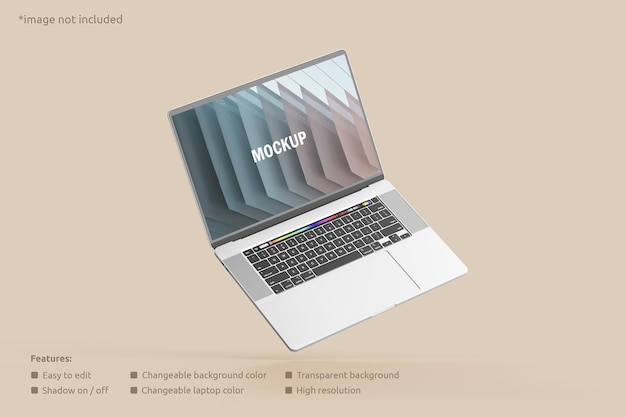 Vliegend laptopschermmodel