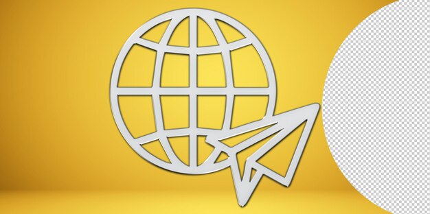 Vliegtuig globe icon vlakke afbeelding transparante png