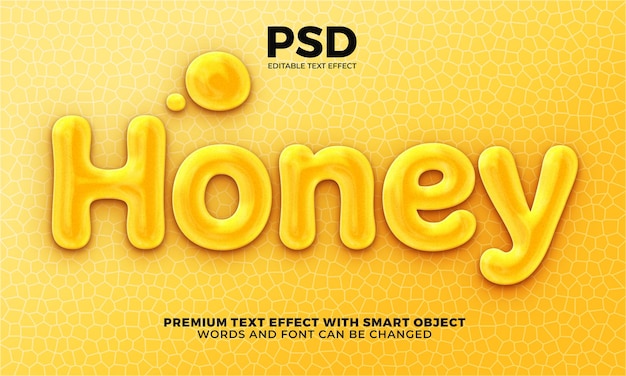 Vloeibaar zacht honing natuurvoedsel bewerkbaar teksteffect