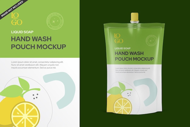 Vloeibare zeep Stand-up Pouch Label met Mockup Design