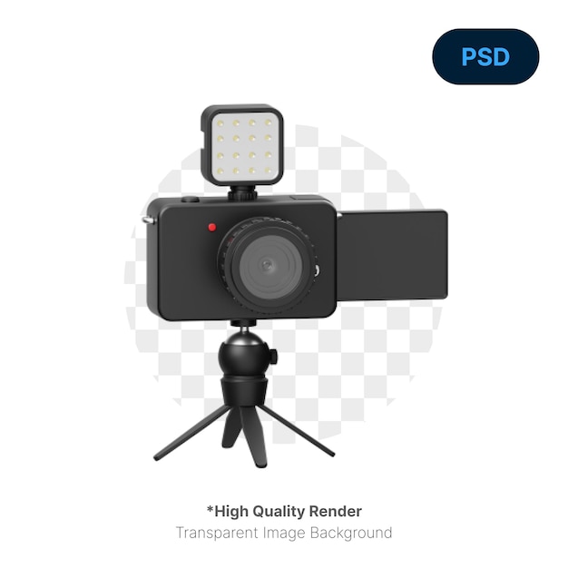 PSD vlog camera 3d karakter premium psd