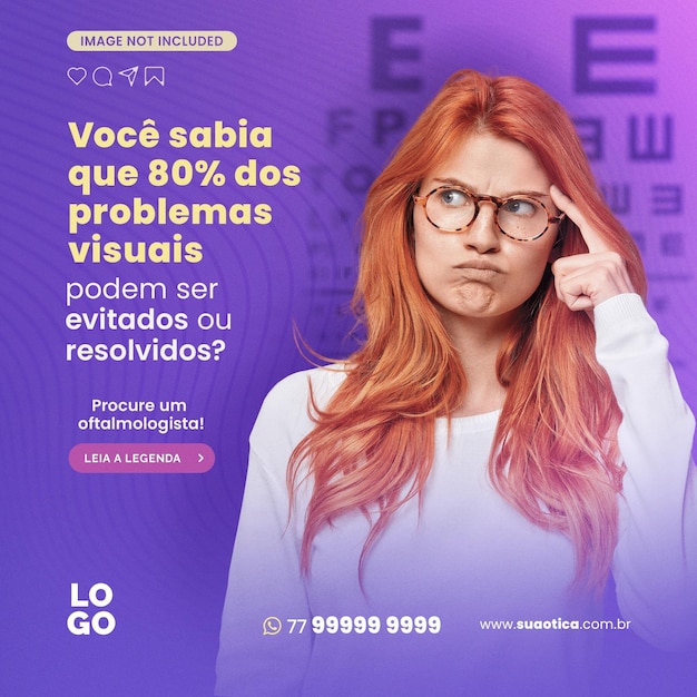 PSD voce sabia que dos problemas visuais psd editaveis oculos otica