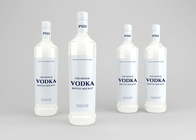 Mockup di etichetta della bottiglia di alcol vodka