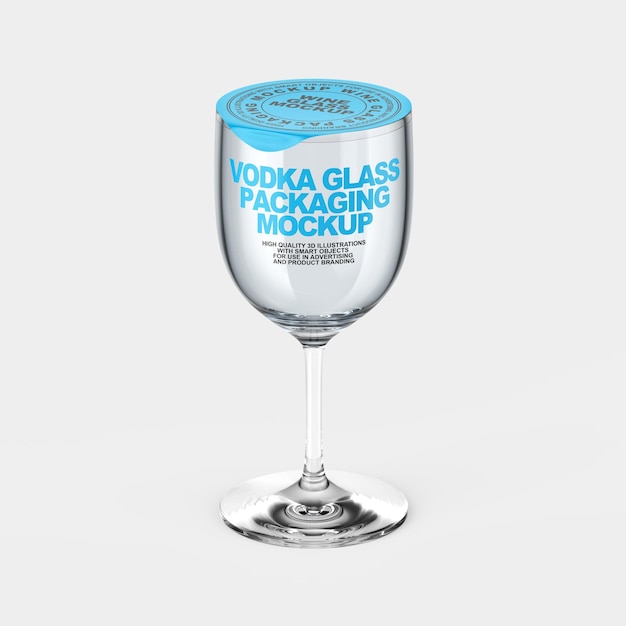 PSD vodka covered glass mockup