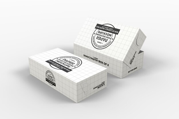 Voedsel gebak dozen draagdozen mockups