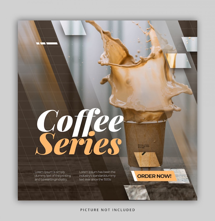 PSD voedsel koffie instagram sjabloon