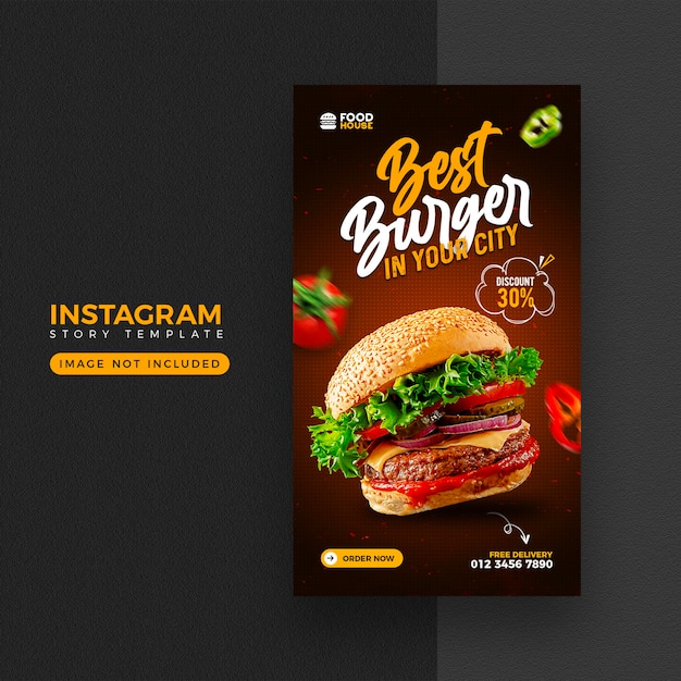 Voedsel menu instagram en facebook verhaalsjabloon