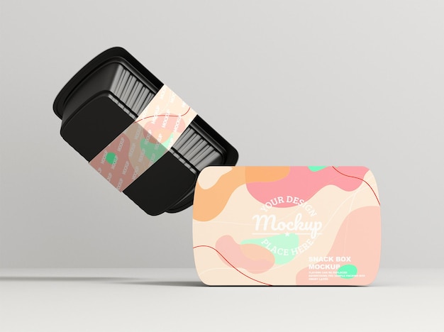 Voedsel plastic doos mockup ontwerp