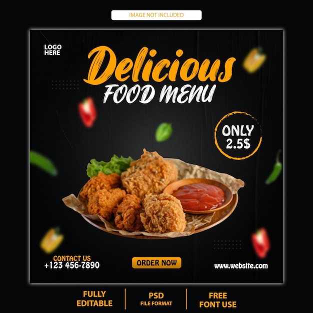 voedselmenu social media postbanner