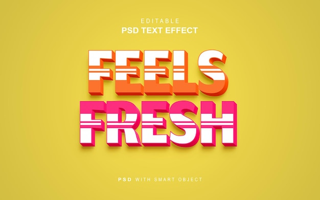 Voelt fris 3d tekst stijl effect