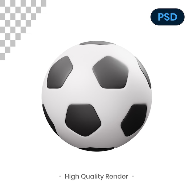 Voetbal 3D Render Illustratie Premium Psd