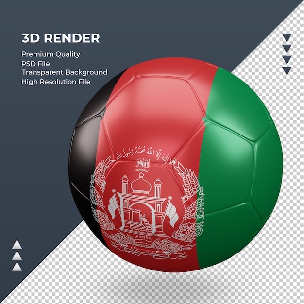 Voetbal bal afghanistan vlag realistische 3d-rendering juiste weergave