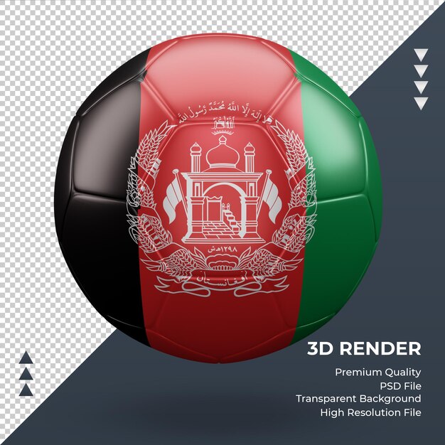 Voetbal bal Afghanistan vlag realistische 3D-rendering vooraanzicht