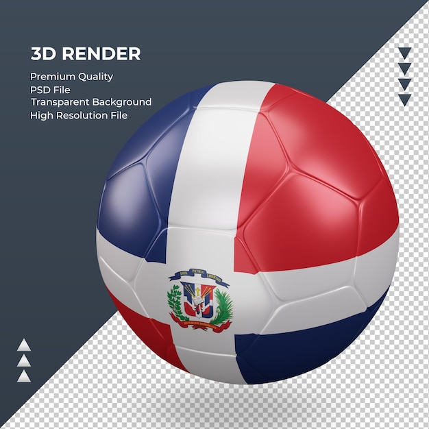 Voetbal bal dominicaanse republiek vlag realistische 3d-rendering juiste weergave