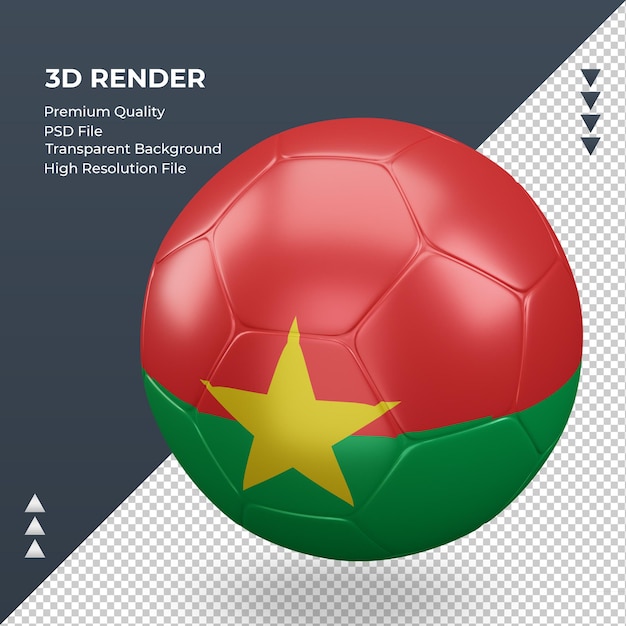 Voetbal burkina faso vlag realistische 3d-rendering juiste weergave