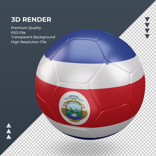 Voetbal costa rica vlag realistische 3d-rendering juiste weergave