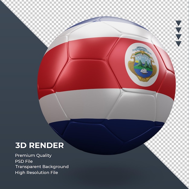 Voetbal Costa Rica vlag realistische 3D-rendering linker weergave