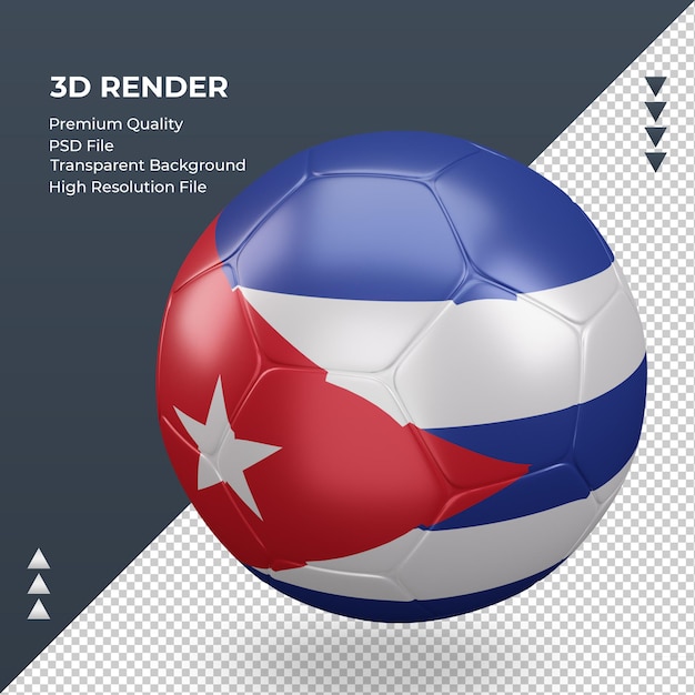 PSD voetbal cuba vlag realistische 3d-rendering juiste weergave