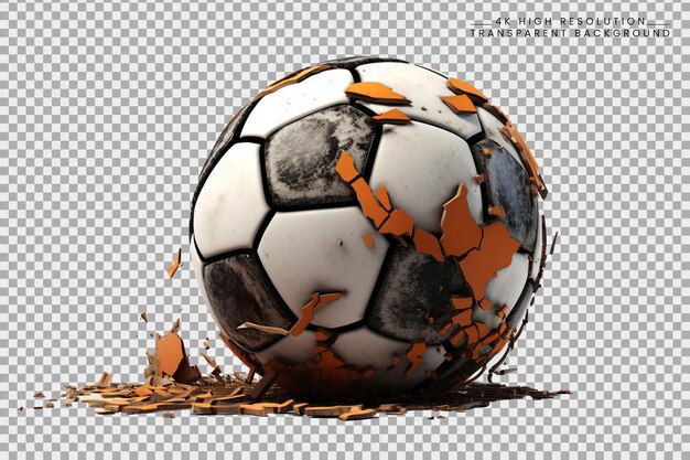 PSD voetbal of voetbal 3d rendering op doorzichtige achtergrond