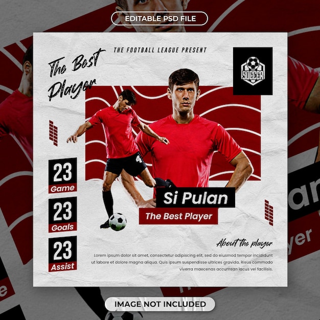 PSD voetbal sociale media sjabloon of flyer