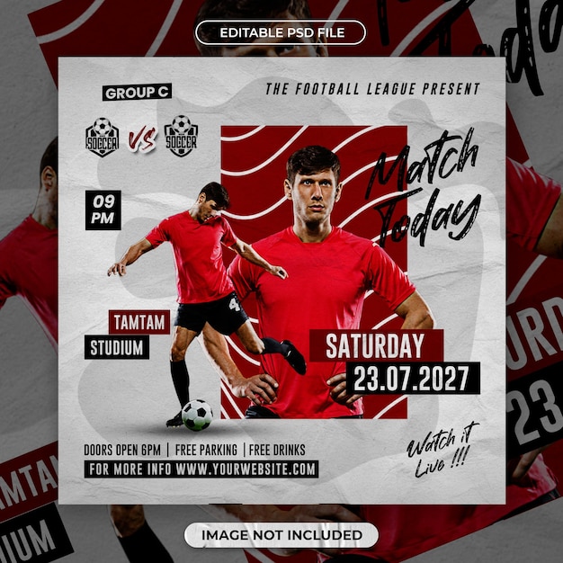 Voetbal sociale media sjabloon of flyer